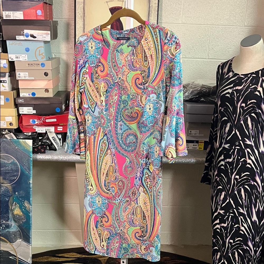 Tommy Hilfiger Vibrant Paisley Long Sleeve Dress